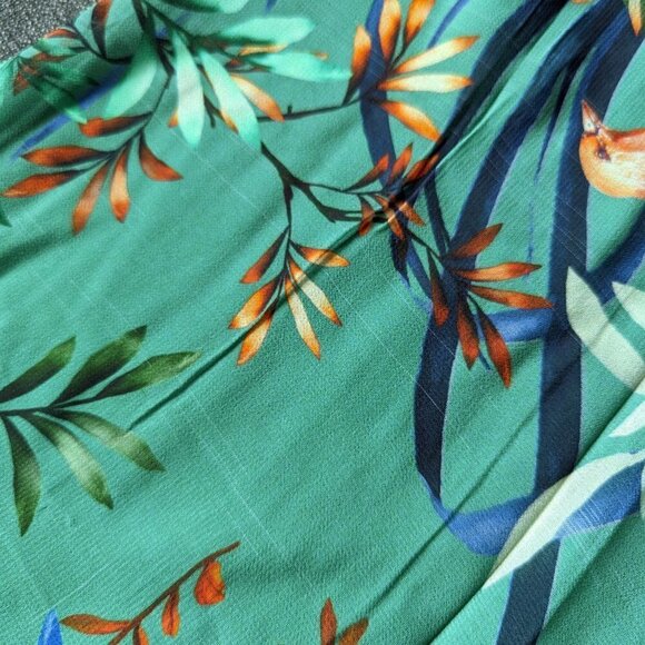 Wide Leg Flowy Green Floral Pants - El Corto Ingles Woman - Picture 5 of 13